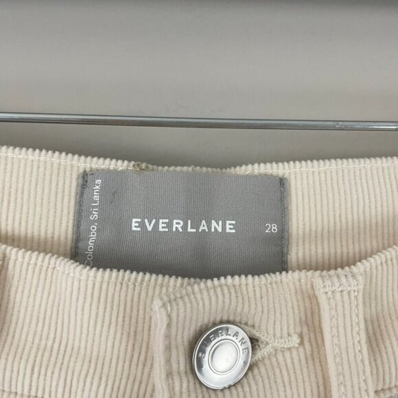Everlane The Baby Cord Cheeky Straight Leg Pants in Cream Size 28 NWT - Picture 3 of 7